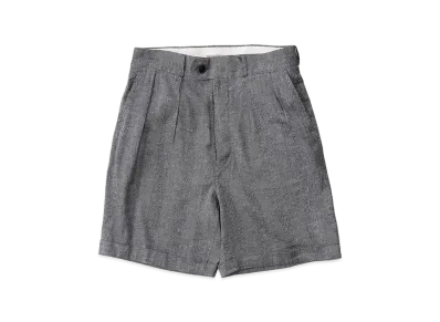 NICENESS G.Cruz Stretch Wide Shorts - Gray Herringbone "Gray.Hb"