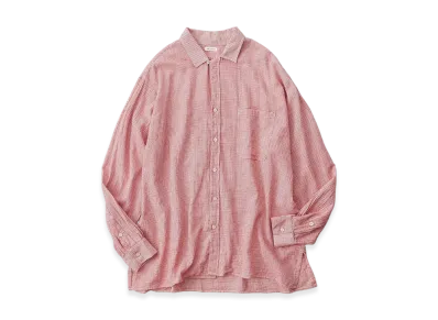 NICENESS Kaushal Ripstop Open Collar Shirt "Red"