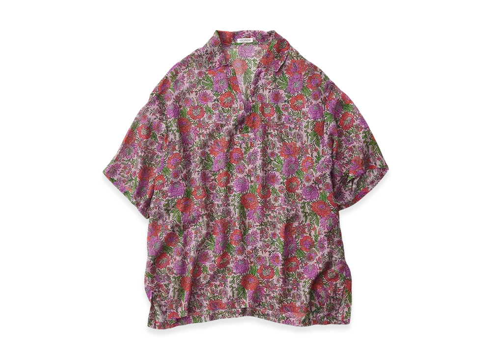 NICENESS Madan Silk Chiffon Skipper Shirt "Pink"