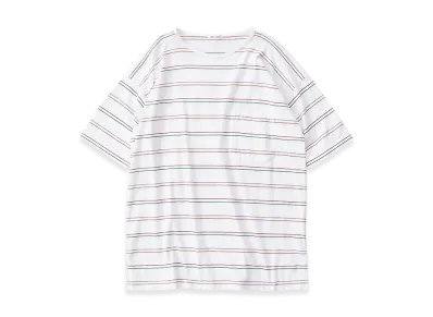 NICENESS M.Sandin Pocket T Shirt Short Sleeve - Multi Stripe "White"