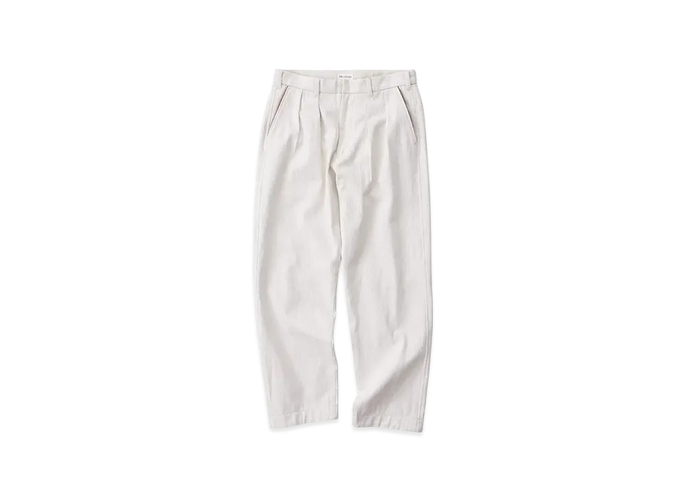 NICENESS Thierry Herringbone Hunting Trousers "Off White"
