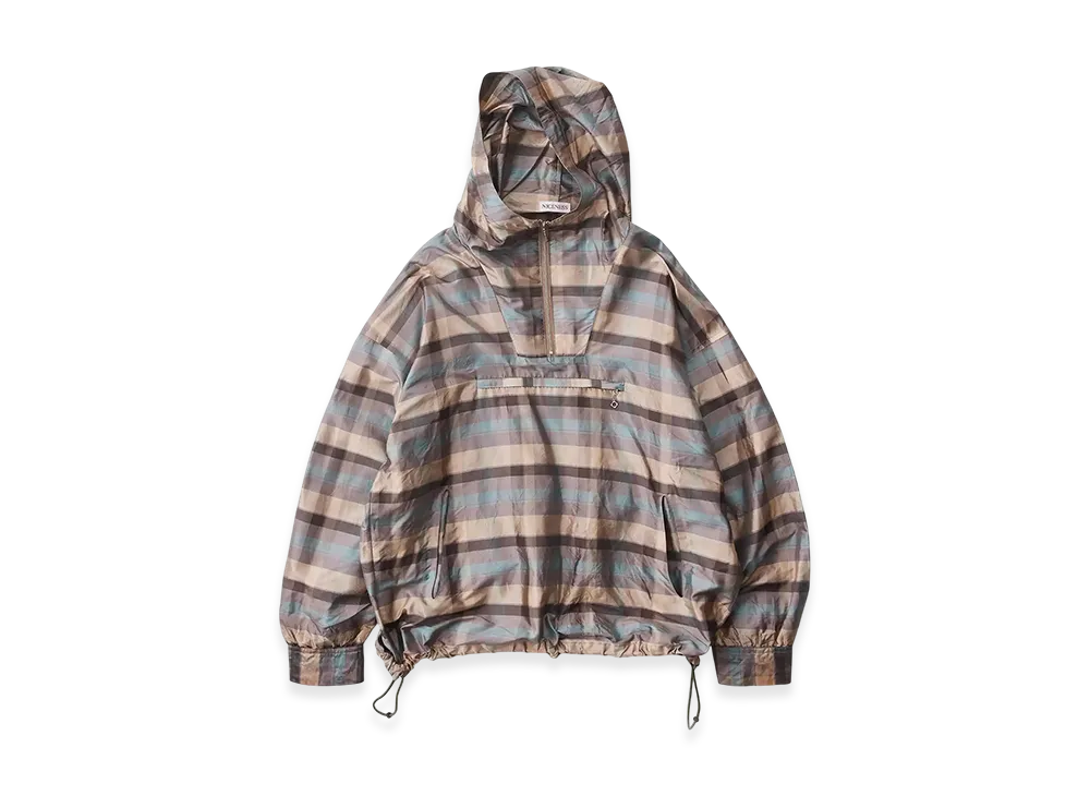 NICENESS Buckler Silk Check Anorak "Blue"