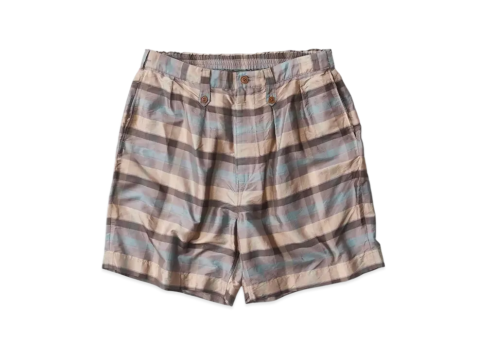 NICENESS Burnel Silk Check Gurkha Shorts "Blue"