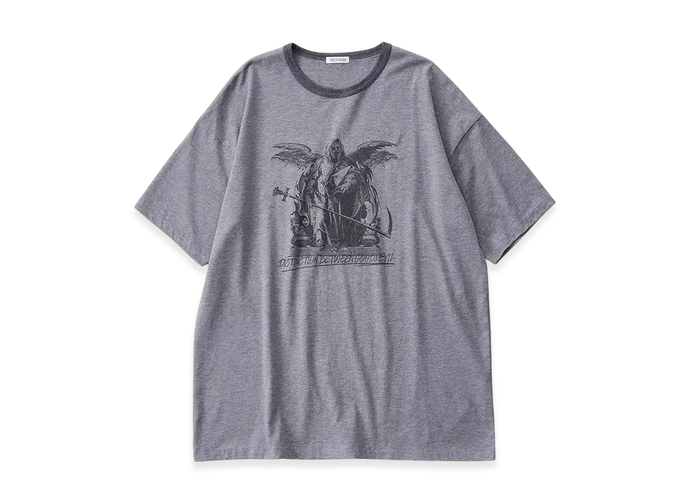 NICENESS JohNNy Crewneck T Shirt Short Sleeve - Devil "Medium Gray"