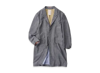 NICENESS Mensi Wool Silk Chambray Chester Coat "Gray"