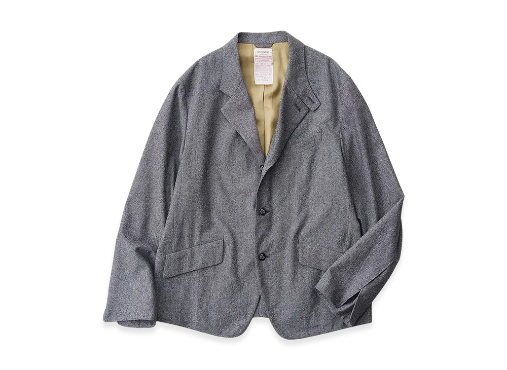 NICENESS Mondo Wool Silk Chambray Lounge Jacket "Gray"