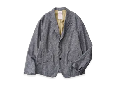 NICENESS Mondo Wool Silk Chambray Lounge Jacket "Gray"