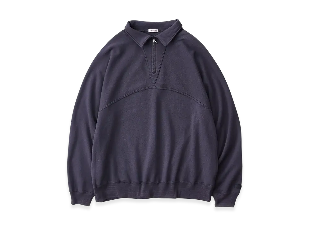 NICENESS S.Parada Silk Sweatshirt Half Zip "Charcoal"