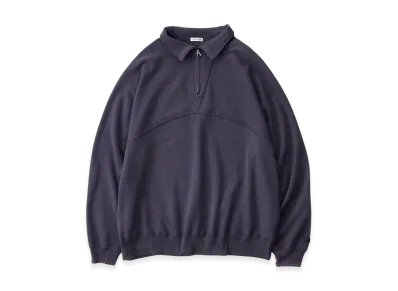 NICENESS S.Parada Silk Sweatshirt Half Zip "Charcoal"