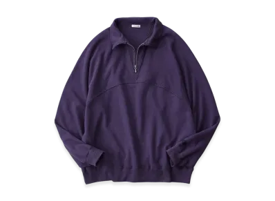 NICENESS S.Parada Silk Sweatshirt Half Zip "Dark Purple"