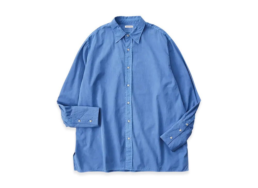 NICENESS Laroche Pin Tuck Shirts "Blue(Dyed)"