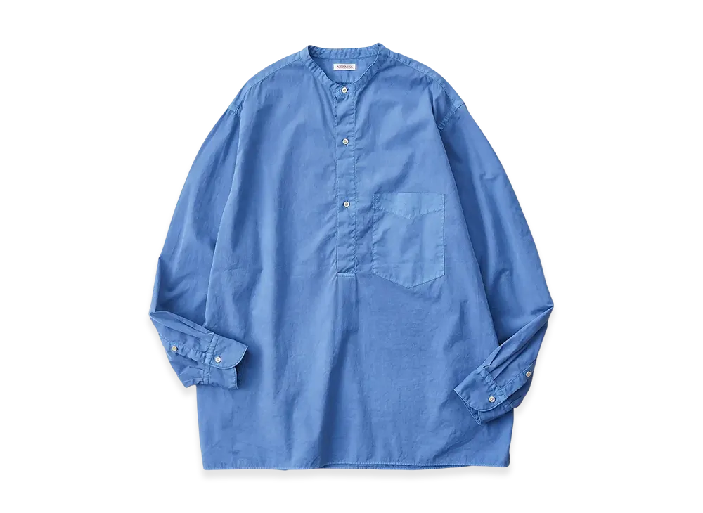 NICENESS Vogel Pin Tuck Pullover Shirts "Blue(Dyed)"