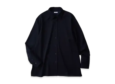 NICENESS Knox Fine Wool Straight Tale Shirt "Midnight"