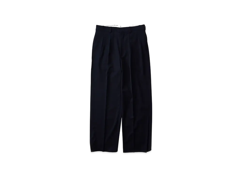 NICENESS Collier Fine Wool Wide Flying V Trousers "Midnight"