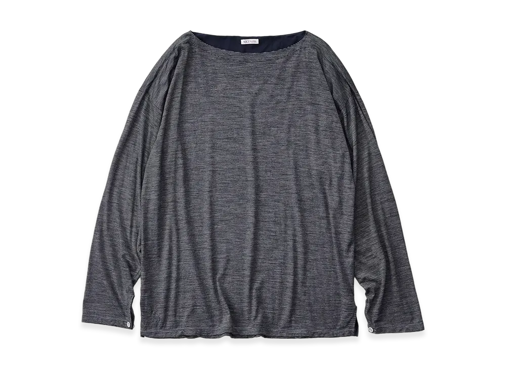 NICENESS R.Melvin Stripe Wool Long Sleeve T-Shirt "Gray"