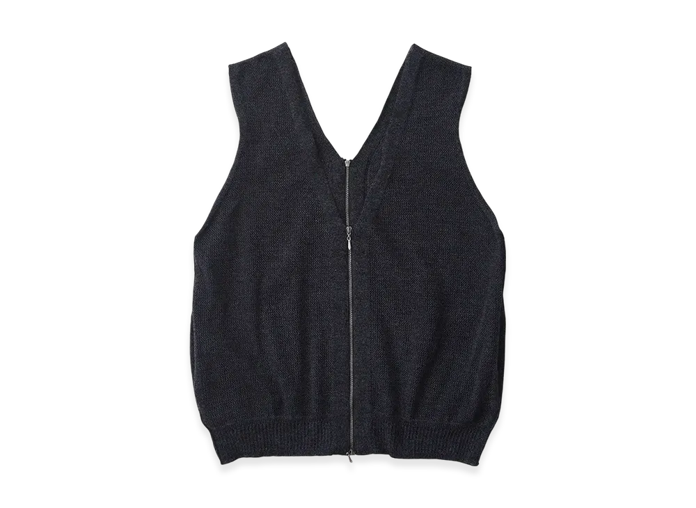 NICENESS Manu Suvin Wool Double Fronted Vest "Charcoal"