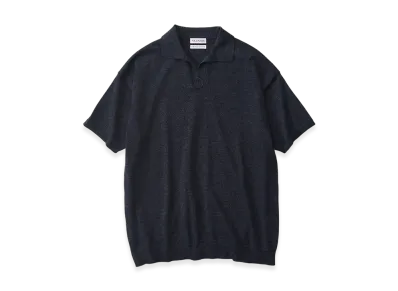 NICENESS Antoine Suvin Wool Skipper Polo Shirt "Charcoal"