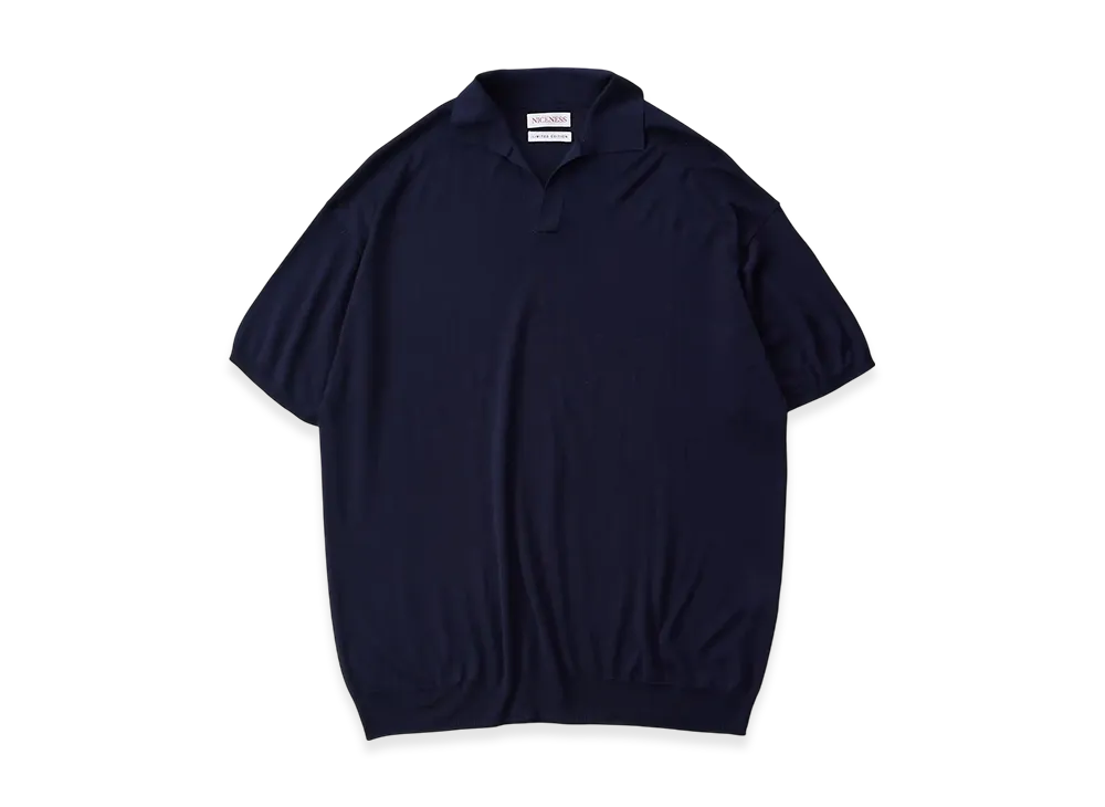 NICENESS S.Antoine Silk Skipper Polo Shirt "Darknavy"