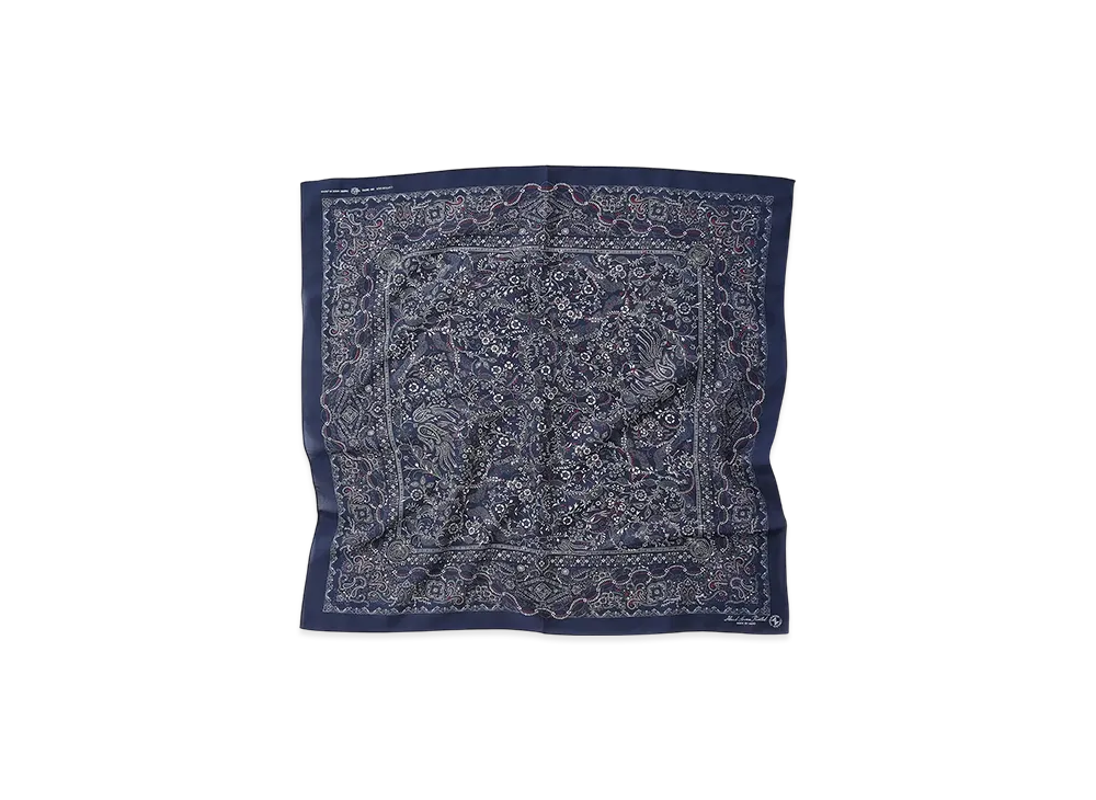 NICENESS Chao Cotton Silk Paisley Scarf "Navy"