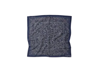 NICENESS Chao Cotton Silk Paisley Scarf "Navy"