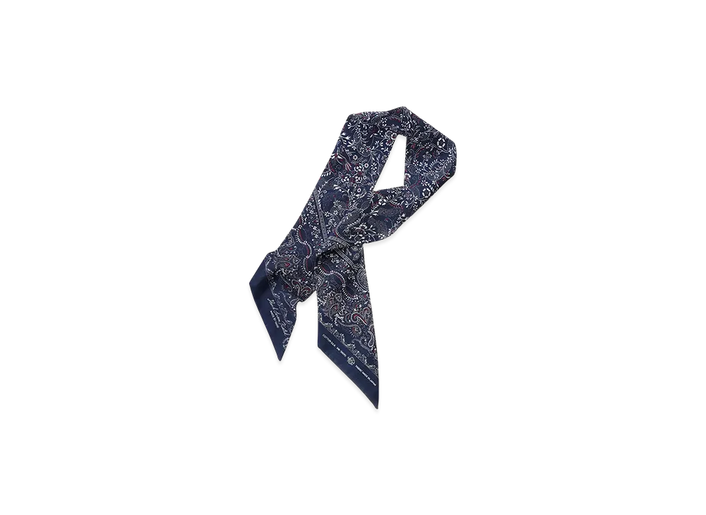 NICENESS Pat Cotton Silk Paisley Scarf Tie "Navy"