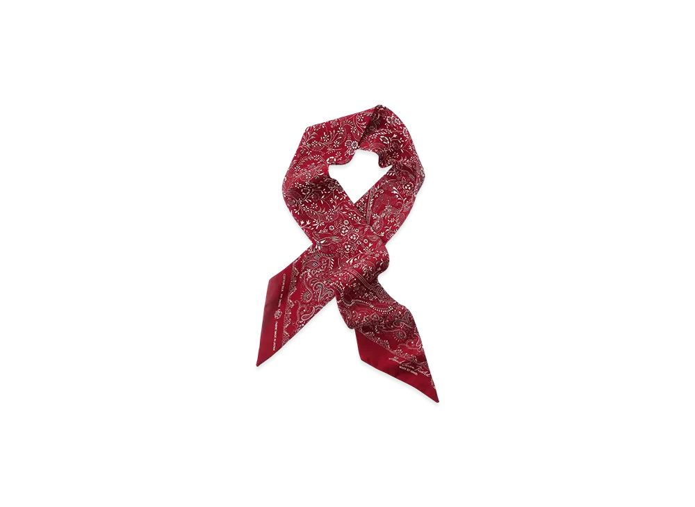 NICENESS Pat Cotton Silk Paisley Scarf Tie "Red"