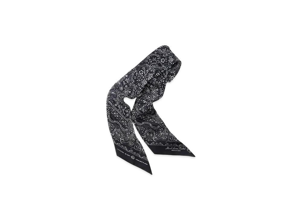 NICENESS Pat Cotton Silk Paisley Scarf Tie "Black"