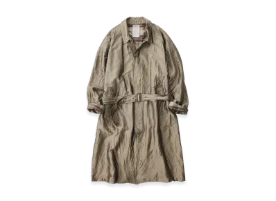 NICENESS Weller Silk Balmacaan Coat "Khaki"