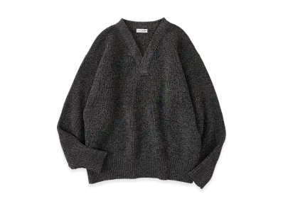 NICENESS B.Billie Wool Chambray Mechanical Beach Sweater "Gray"