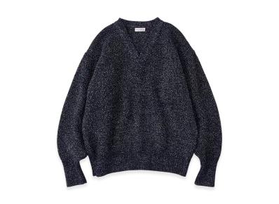 NICENESS B.Billie Wool Chambray Mechanical Beach Sweater "Navy"
