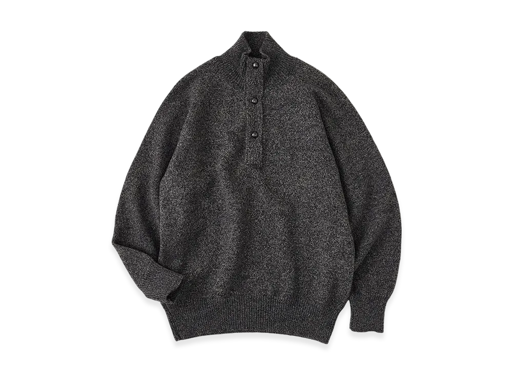 NICENESS B.Beth Wool Chambray High Neck Beach Knit "Gray"