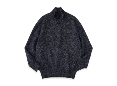 NICENESS B.Beth Wool Chambray High Neck Beach Knit "Navy"