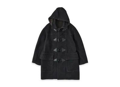 NICENESS H.Pierre Lily-Yarn Herringbone Reversible Duffel Coat "Black/Brown"