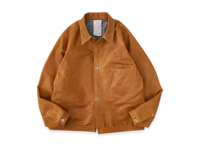 NICENESS Gunn Oiled Leather Trucker Jacket "Gold"