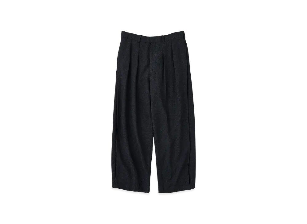 NICENESS H.Schenker Wool Herringbone Flying V Trousers "Charcoal"