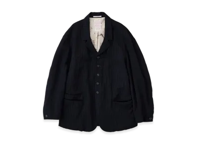 NICENESS D.Slash Overdyed Stripe Rustic Tailored Jacket "Dark Navy"