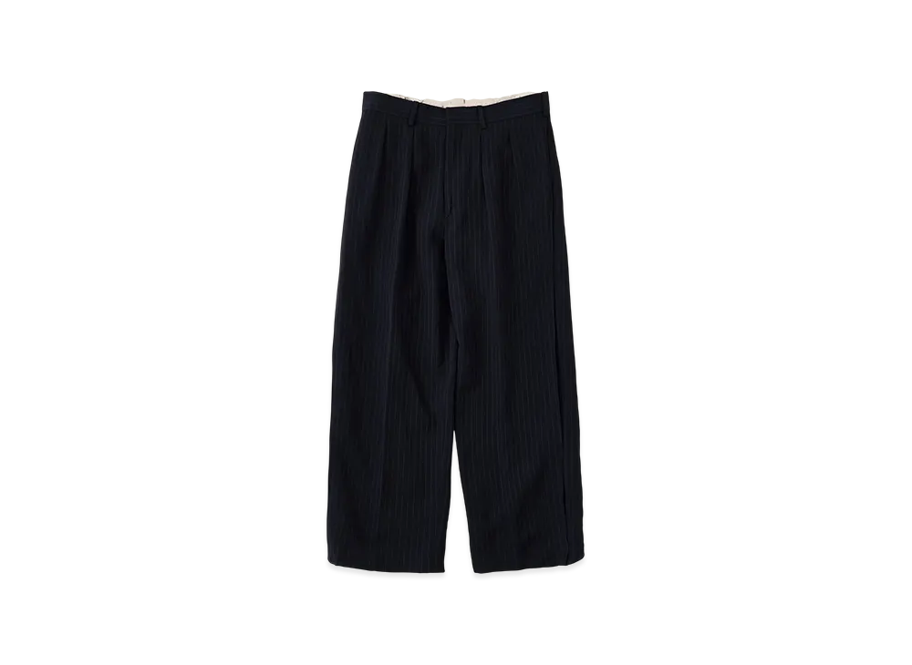 NICENESS D.Schenker Overdyed Stripe Flying V Trousers "Dark Navy"