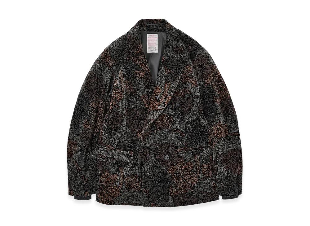 NICENESS Schemel Printed Velveteen Flight Sleeve Jacket "Gray"