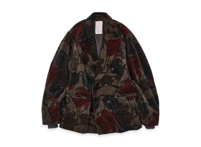 NICENESS Schemel Printed Velveteen Flight Sleeve Jacket "Beige"