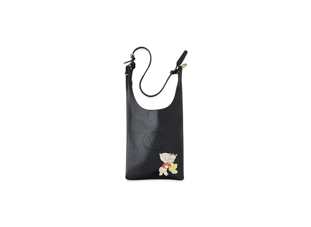 NICENESS Lowe.Tunes Looney Tunes Printed Horse Leather Shoulder Bag "P&P.Pigs"