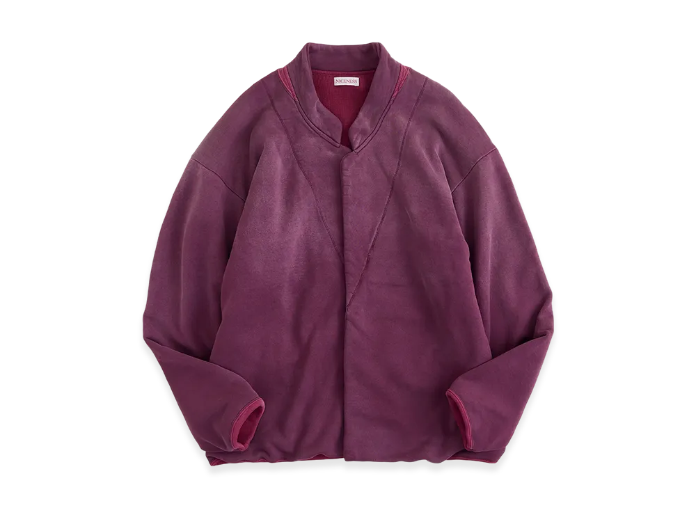 NICENESS Lead Distressed Sweat Jacket "Burgundy"