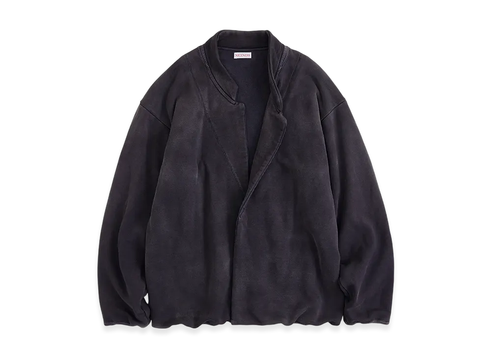 NICENESS Lead Distressed Sweat Jacket "Black"