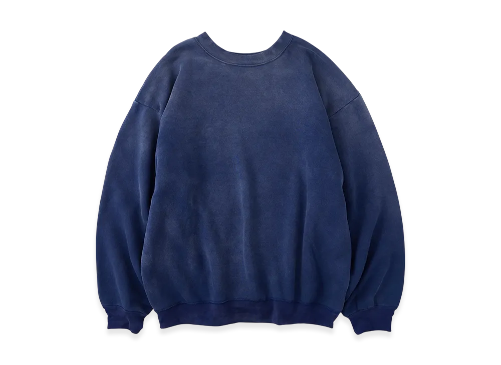 NICENESS Navarro Distressed Double-Front Crewneck Sweatshirt "Navy"