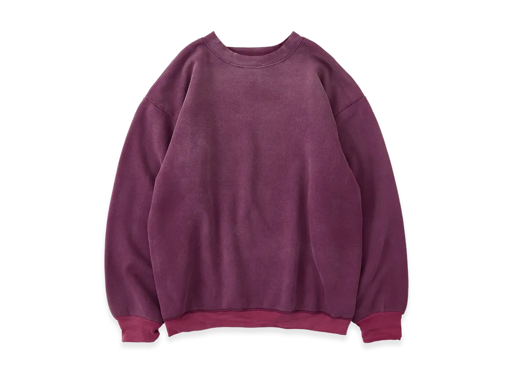 NICENESS Navarro Distressed Double-Front Crewneck Sweatshirt "Burgundy"
