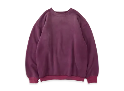 NICENESS Navarro Distressed Double-Front Crewneck Sweatshirt "Burgundy"