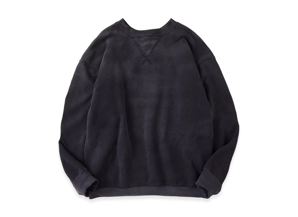 NICENESS Navarro Distressed Double-Front Crewneck Sweatshirt "Black"
