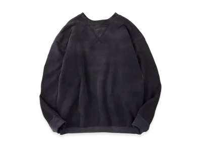 NICENESS Navarro Distressed Double-Front Crewneck Sweatshirt "Black"