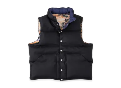 NICENESS Gaston Taurillon Lagun Leather Reversible Down Vest "Black"