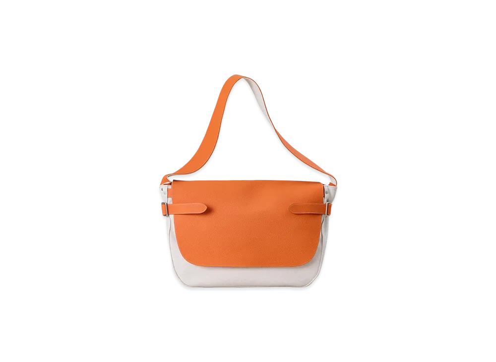 NICENESS Hefner Oxford Cotton Canvas Postman Bag "Beige"