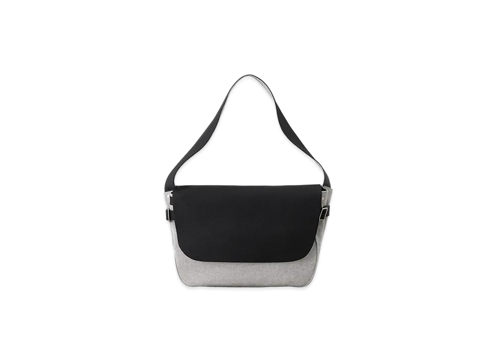 NICENESS Hefner Oxford Cotton Canvas Postman Bag "Black"